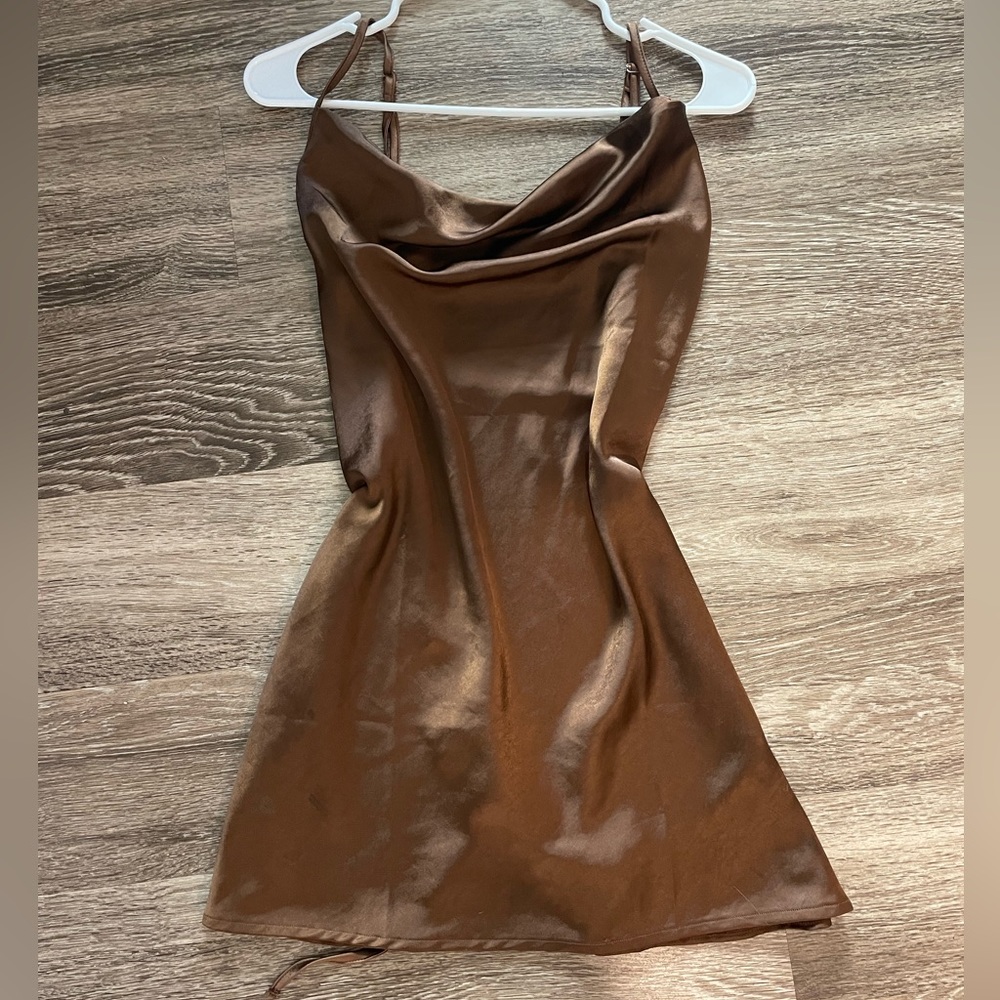 Brown mini dress